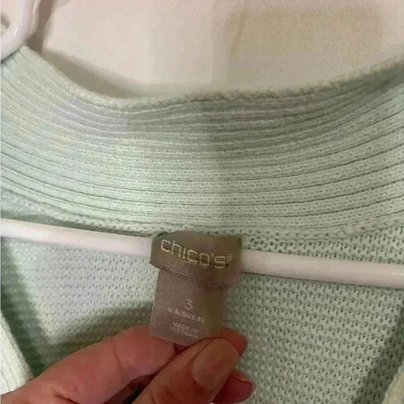 Womens size 3 (XL) aqua Chicos brand sweater, #H596 - Picture 3 of 4